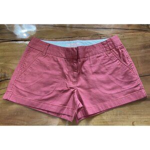 J. Crew Women's Chino Shorts Size 6 Rust Flat Front 100% Cotton